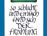 Kalligrafie-Karte Frühling